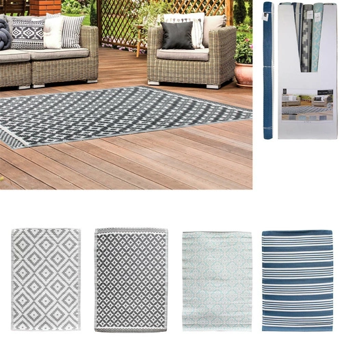 Moderní obdélníkový venkovní koberec na terasu Cannuccia mořský 120x180 Intesi