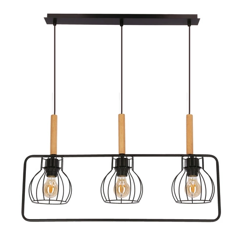 Závěsné svítidlo Franita černé 3bodové moderní do obýváku a ložnice nad ostrůvek