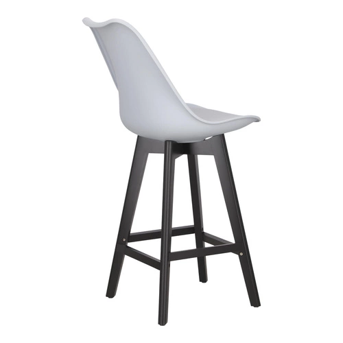 Barová židle Norden wood černá nízká PP šedá