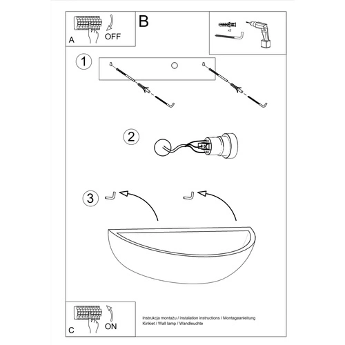 Nástěnná lampa OSKAR bílá keramická moderní do obýváku a ložnice Sollux Lighting