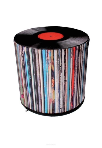 Zahradní kulatý puf Music Intesi multicolor voděodolný moderní na zahradu a balkon