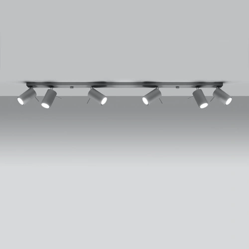 Stropní svítidlo RING 6L šedé moderní kovové loftové do obýváku a kuchyně Sollux