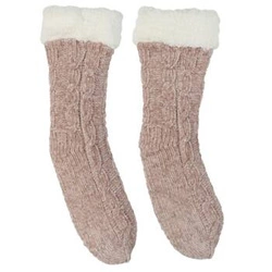 Dámské ponožky Chenille Intesi růžové, zateplené, silné a měkké, ideální na chladné večery