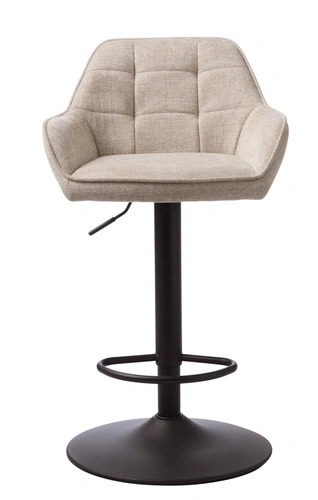 Barová židle Nolan čalouněná písková s opěrkou výškově nastavitelná do kuchyně