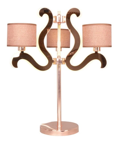 Stolní lampa Ambrosia 3 glamour s LED stínidly měděná hnědá do obýváku a ložnice