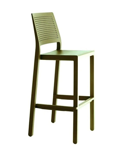 Barová židle Emi 75 cm zelená s opěrkou do kuchyně a jídelny moderní stohovatelná venkovní