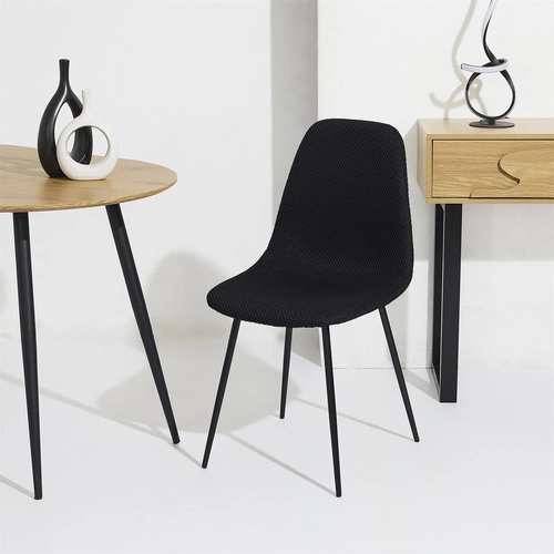 Čalouněná jídelní židle Pori černá Intesi moderní na kovových nohách do jídelny a kuchyně