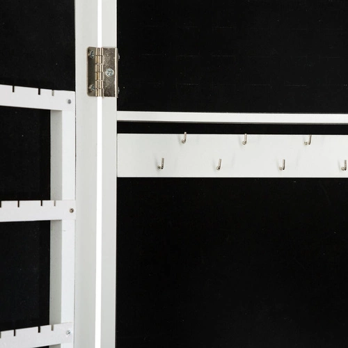 Stojací LED zrcadlo s organizérem na šperky Bettany do ložnice bílé Atmosphera