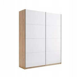 Posuvná šatní skříň Tissa 150 cm moderní bílá s policemi a tyčí do ložnice