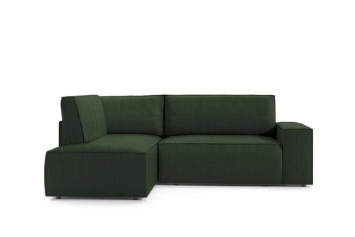 Rohová rozkládací pohovka Molde L levá manšestrová modrá s úložným prostorem do obýváku Intesi