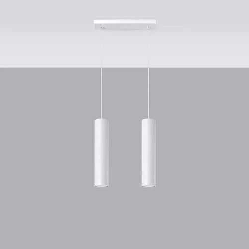 Závěsné svítidlo Lagos 2 bílé moderní kovové do kuchyně a jídelny nad ostrůvek