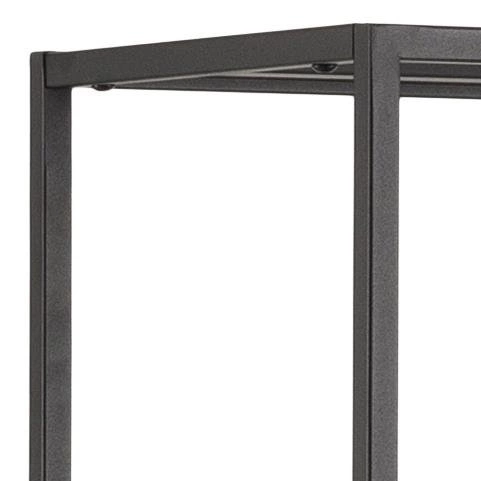 Kovová police do obýváku Newcastle černá loftová s asymetrickými policemi Actona 165 cm