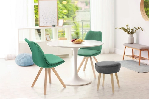 Kulatý jídelní stůl Fiber 90 bílý moderní ve stylu Tulip Table