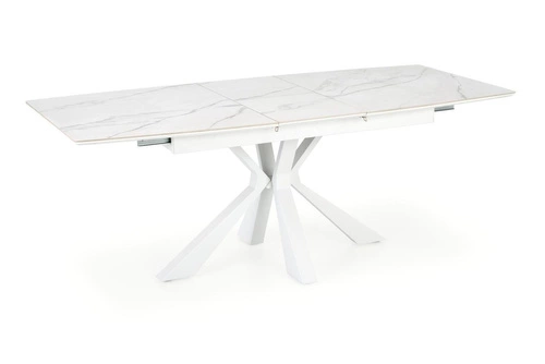 Rozkládací jídelní stůl Venores bílý mramor moderní glamour 160–200 cm Intesi