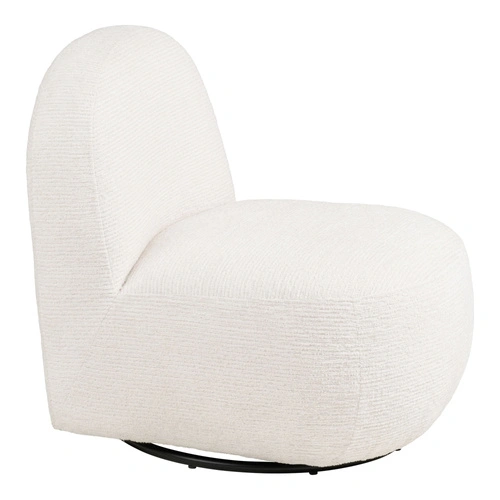 Otočná křesla Milo do obývacího pokoje, moderní skandinávský styl, barva ecru