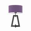 Noční lampička Clio moderní fialová s textilním stínidlem glamour dřevěná LYSNE