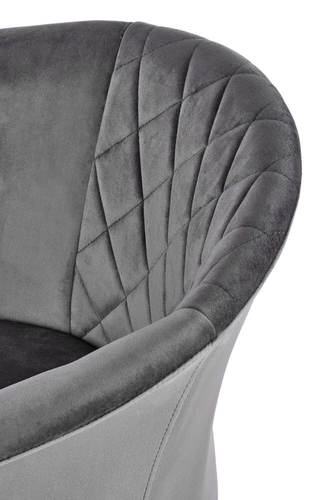Čalouněná židle Auger šedý samet s područkami do jídelny glamour Intesi