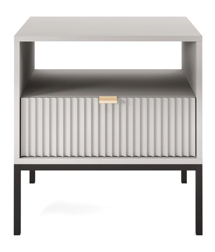 Noční stolek Delicious drážkovaný šedý
