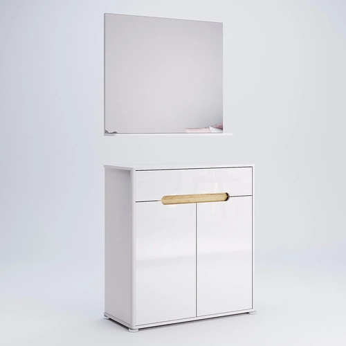 Bílá komoda Steff se zásuvkami, moderní komoda do obývacího pokoje a ložnice 90 cm Intesi