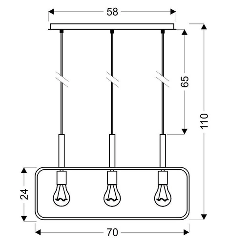 Závěsná lampa Frame 3x60W E27 bílá