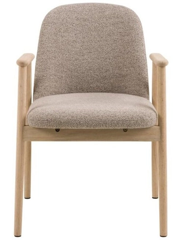 Čalouněná jídelní židle Leo Actona, skandinávský styl, béžová s područkami, dub