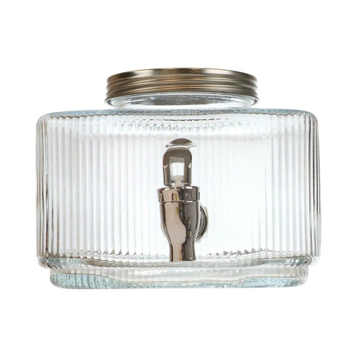 Skleněný nápojový zásobník s kohoutkem Colar Square 2 l na limonádu Intesi