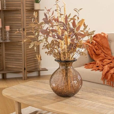 Skleněná váza Alric hnědá 33 cm dekorativní na květiny moderní Atmosphera