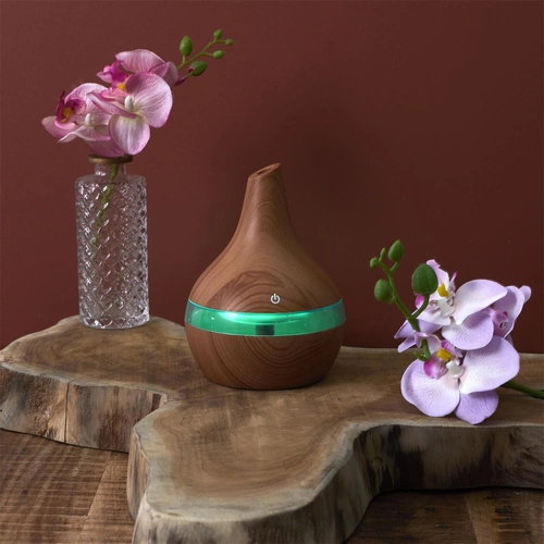 Elektrický aroma difuzér Intesi přírodní s LED a USB do bytu a ložnice 130 ml