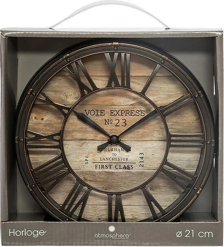 Nástěnné hodiny vintage Atmosphera Vintage wood 21 cm do obýváku imitace dřeva loft