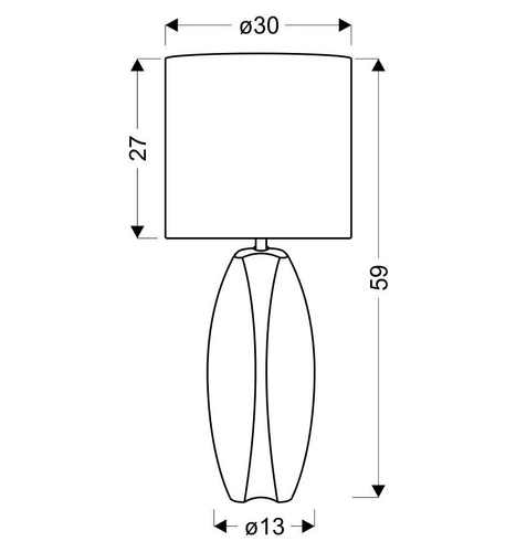Stolní lampa Palma 2 bílá keramická s moderním stínidlem noční lampička do ložnice 59 cm