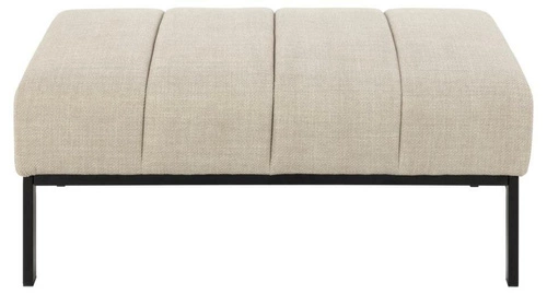 Čalouněný taburet Caix béžový Actona do obýváku a ložnice, moderní obdélníkový na černých nohách