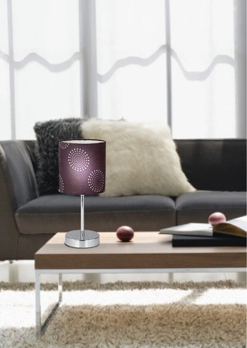 Moderní stolní lampa Emily hnědá s textilním stínidlem do ložnice a obýváku CANDELLUX