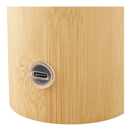 Noční LED lampička Stafford akumulátorová bambusová do ložnice bílá