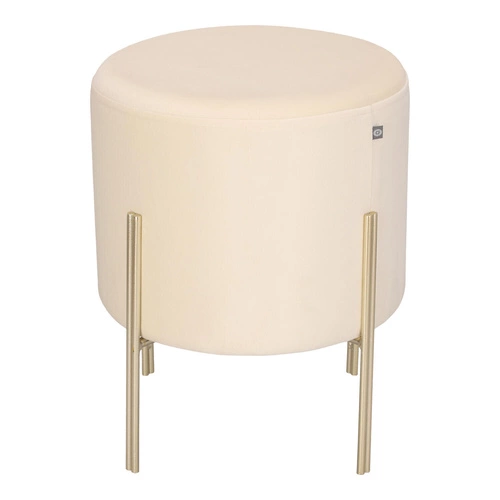Taburet Living Velvet bílá