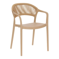 Zahradní židle Osma béžová Intesi z polypropylenu boho stohovatelná snadné čištění