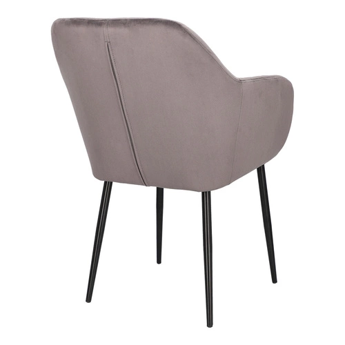 Čalouněná sametová jídelní židle s područkami Emilia Actona šedá moderní