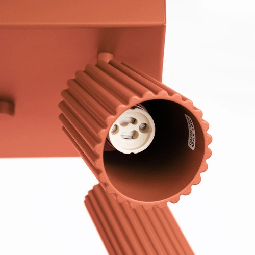 Stropní svítidlo KARBON 4 okrově červené moderní do obýváku a ložnice hliník