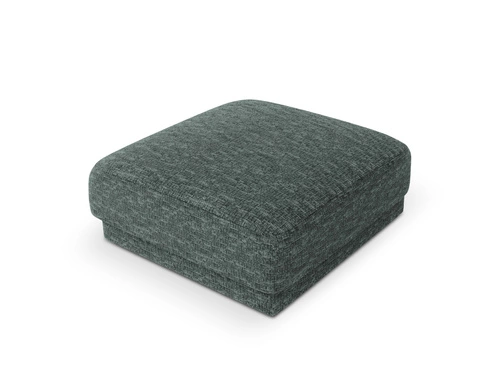 Modrá čtvercová puf Miley z čalounění chenille 90x90 cm moderní do obýváku a ložnice