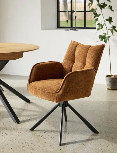 Otočná jídelní židle Marilla čalouněná s područkami