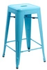Barová židle Paris 75 cm modrá kovová bez opěradla industriální do kuchyně inspirovaná Tolix D2.DESIGN