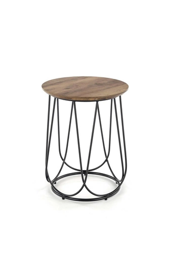 Kulatý konferenční stolek Jenna S ořechově černý moderní kovový do obýváku Intesi