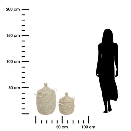 Sada 2 boho úložných košů Soleya s víkem na hračky a oblečení Atmosphera