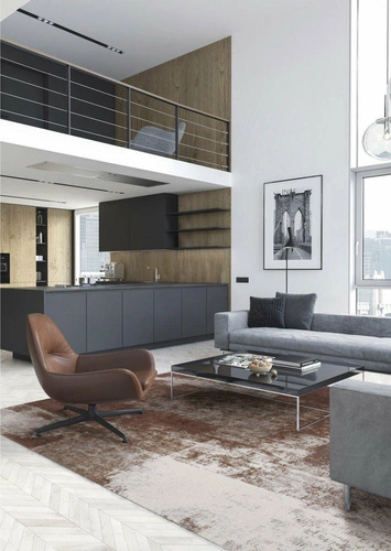 Moderní koberec Rust Grey 160x230 do obýváku a ložnice snadno čistitelný protiskluzový Carpet Decor