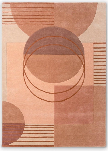 Moderní vlněný koberec Decor Lola 160x230 oranžový do obýváku geometrický snadno čistitelný