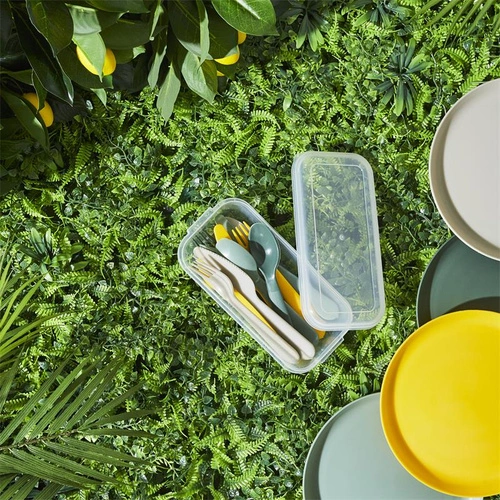 Intesi moderní pikniková sada příborů z plastu pro 4 osoby, 12 dílů, vhodné do myčky