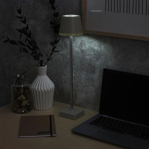 LED stolní lampička Blanca šedá dotyková se stmívačem 45 cm