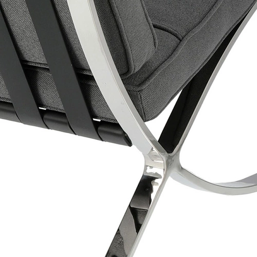 Relaxační křeslo BA1 inspirované Barcelona do obýváku glamour látka antracit chrom