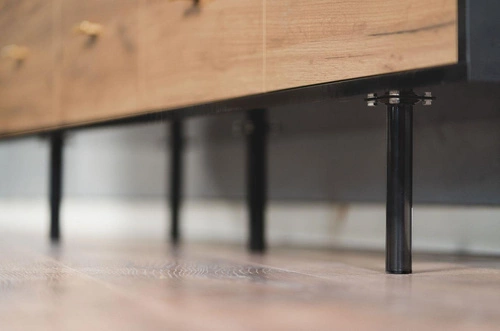 Komoda se zásuvkami MAUD černá dub craft tobacco moderní do obýváku a ložnice SKANDICA