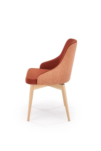 Jídelní židle Jurneya Intesi čalouněná otočná s područkami skořicová dřevěná