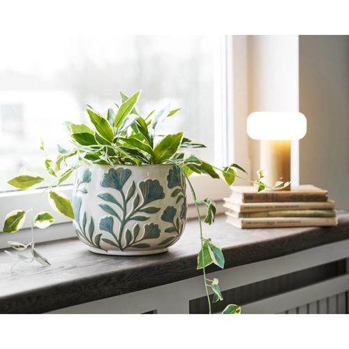 Keramický květináč Miłorząb bílý do obýváku House Nordic 22,5 cm